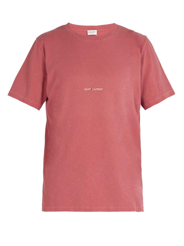 Saint Laurent Logo-print Distressed T-shirt