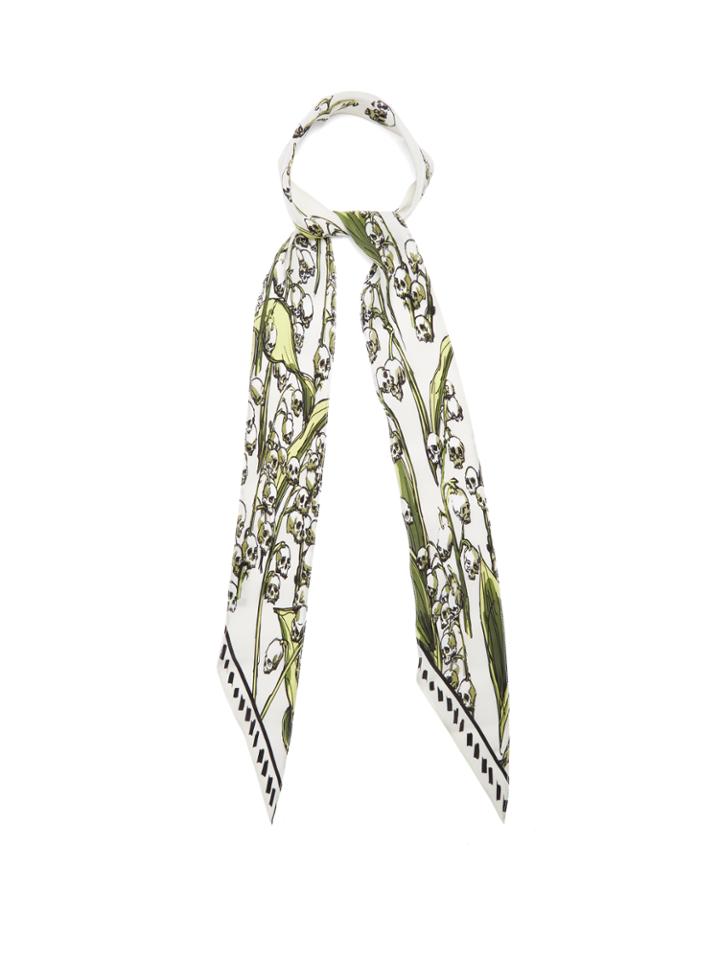 Rockins Skullflower-print Silk Scarf