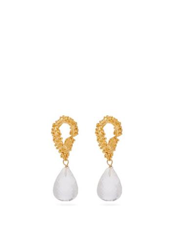 Matchesfashion.com Alighieri - The Initial Spark Glass Drop 24kt Gold Earrings - Womens - Gold