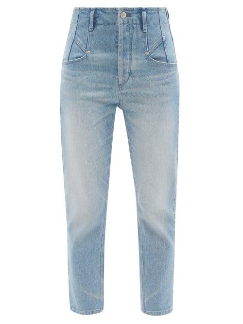 Isabel Marant - Niliane High-rise Straight-leg Cropped Jeans - Womens - Light Blue