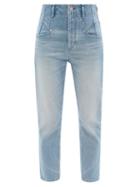 Isabel Marant - Niliane High-rise Straight-leg Cropped Jeans - Womens - Light Blue