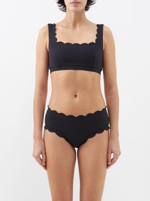 Marysia - Palm Springs Scalloped Bikini Top - Womens - Black