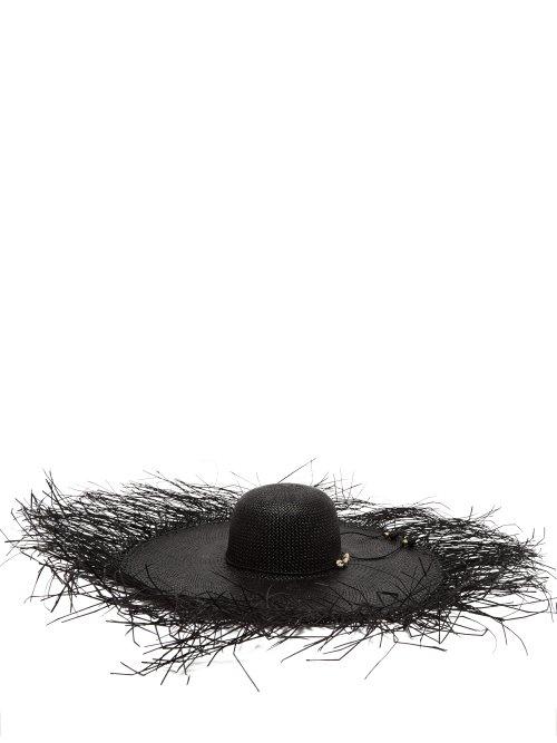 Matchesfashion.com Sensi Studio - Lady Ibiza Shell Embellished Straw Hat - Womens - Black