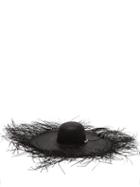 Matchesfashion.com Sensi Studio - Lady Ibiza Shell Embellished Straw Hat - Womens - Black