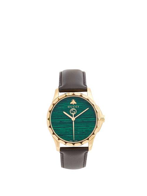Matchesfashion.com Gucci - Gg Timeless Green Stone Watch - Mens - Green Multi