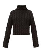 Matchesfashion.com Balenciaga - High-neck Cable-knit Sweater - Womens - Black