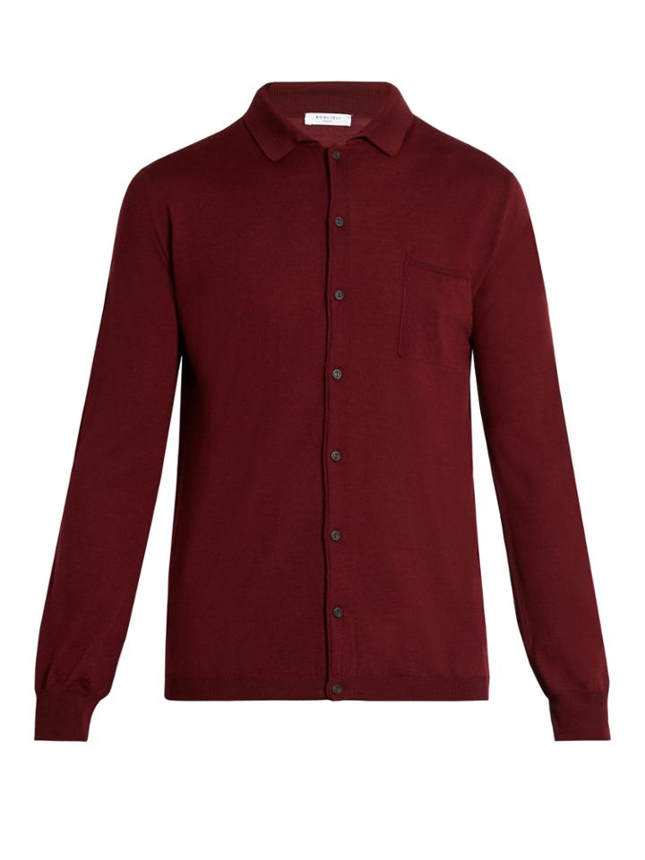 Boglioli Point-collar Wool Cardigan