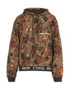 Heron Preston Leaf-print Cotton-jersey Hoodie