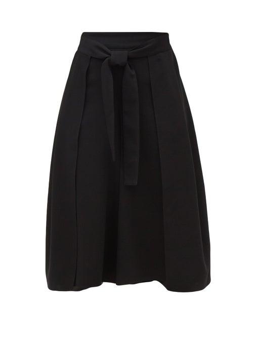 Matchesfashion.com See By Chlo - High-rise Belted Crepe Culottes - Womens - Black