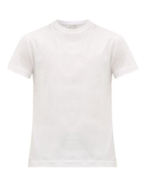 Matchesfashion.com Alexander Mcqueen - Logo-embroidered Cotton T-shirt - Mens - White