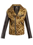 Matchesfashion.com Junya Watanabe - Floral Jacquard Contrast Sleeve Jacket - Womens - Khaki Multi
