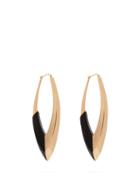 Matchesfashion.com Saint Laurent - Two Tone Geometric Hoop Earrings - Womens - Gold
