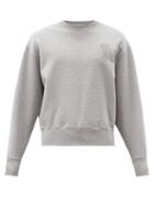 Matchesfashion.com Ami - Ami De Coeur-embroidered Cotton Sweatshirt - Mens - Grey