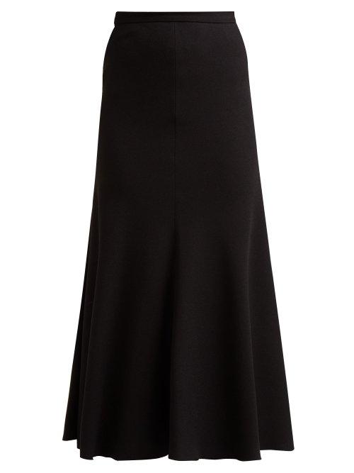 Matchesfashion.com Giambattista Valli - Bias Cut Crepe Midi Skirt - Womens - Black