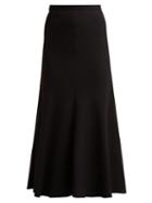 Matchesfashion.com Giambattista Valli - Bias Cut Crepe Midi Skirt - Womens - Black