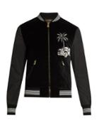 Dolce & Gabbana Embroidered Velvet Bomber Jacket