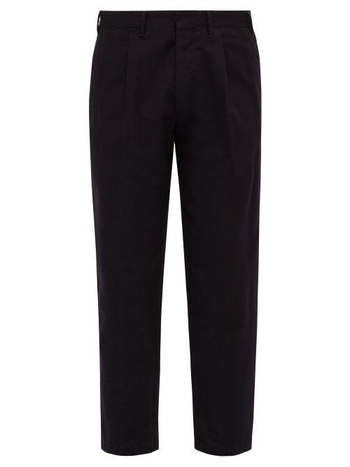 Matchesfashion.com The Gigi - Tonga Mid Rise Cotton Twill Trousers - Mens - Navy