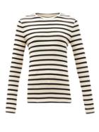 Matchesfashion.com Jil Sander - Logo-label Striped Cotton-jersey T-shirt - Womens - Cream Stripe