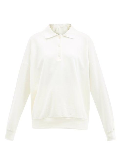 Matchesfashion.com The Row - Corzas Cotton-terry Long-sleeved Henley Top - Womens - Ivory