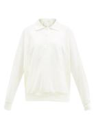 Matchesfashion.com The Row - Corzas Cotton-terry Long-sleeved Henley Top - Womens - Ivory