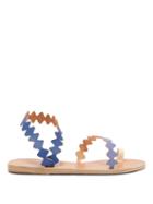 Matchesfashion.com Ancient Greek Sandals - X Le Sirenuse Positano Eleftheria Leather Sandals - Womens - Blue Multi