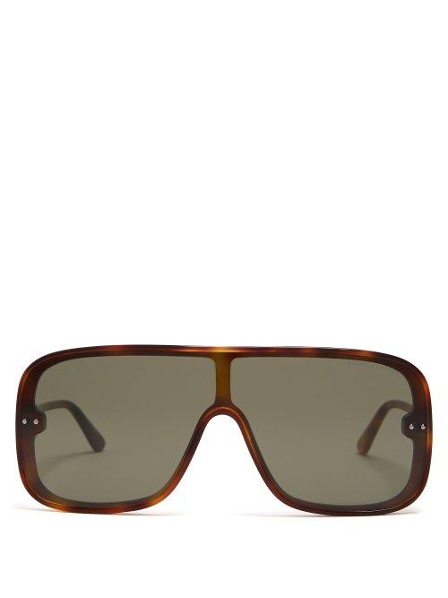Matchesfashion.com Bottega Veneta - D Frame Acetate Sunglasses - Mens - Brown