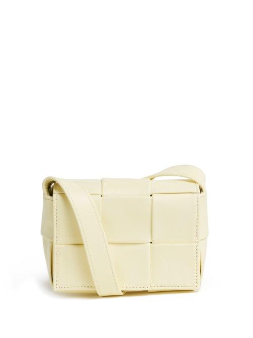 Bottega Veneta - Cassette Leather Cross-body Bag - Womens - Yellow