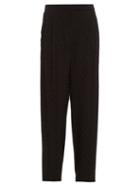 Matchesfashion.com Alexander Mcqueen - Fil Coup Embroidered Crepe Trousers - Womens - Black