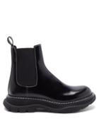 Matchesfashion.com Alexander Mcqueen - Hybrid Raised-sole Leather Chelsea Boots - Mens - Black