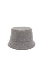 Matchesfashion.com Prada - Logo Plaque Wool Loden Bucket Hat - Mens - Grey