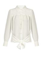 Chloé Point-collar Tie-waist Silk Shirt