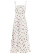 Matchesfashion.com Thierry Colson - Rossana Button-down Floral-print Cotton Maxi Dress - Womens - White Print