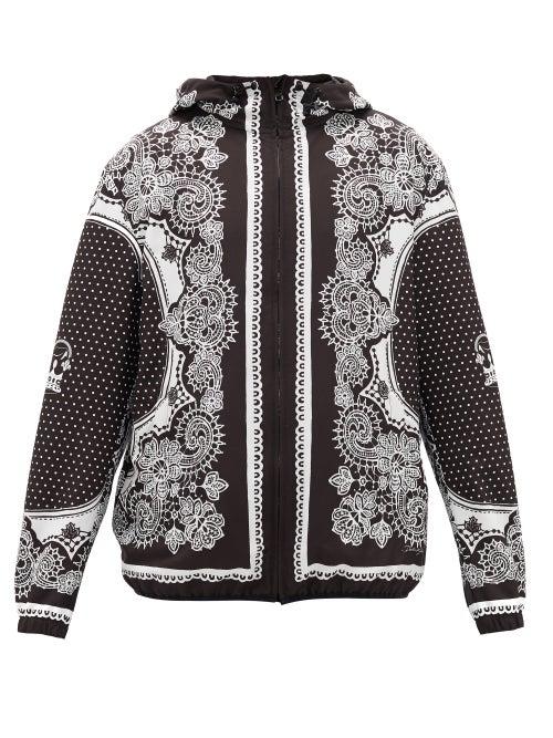 Matchesfashion.com Dolce & Gabbana - Bandana-print Mesh-lined Windbreaker Jacket - Mens - Black White