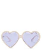 Matchesfashion.com Gucci - Heart Shaped Frame Sunglasses - Womens - Purple Multi