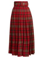 Emilia Wickstead Richie Tartan-print Pleated Skirt
