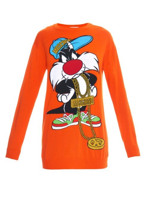 Moschino Sylvester Junior Intarsia-knit Sweater Dress