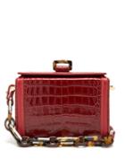 Matchesfashion.com Nico Giani - Cerea Mini Croc Effect Leather Box Bag - Womens - Red