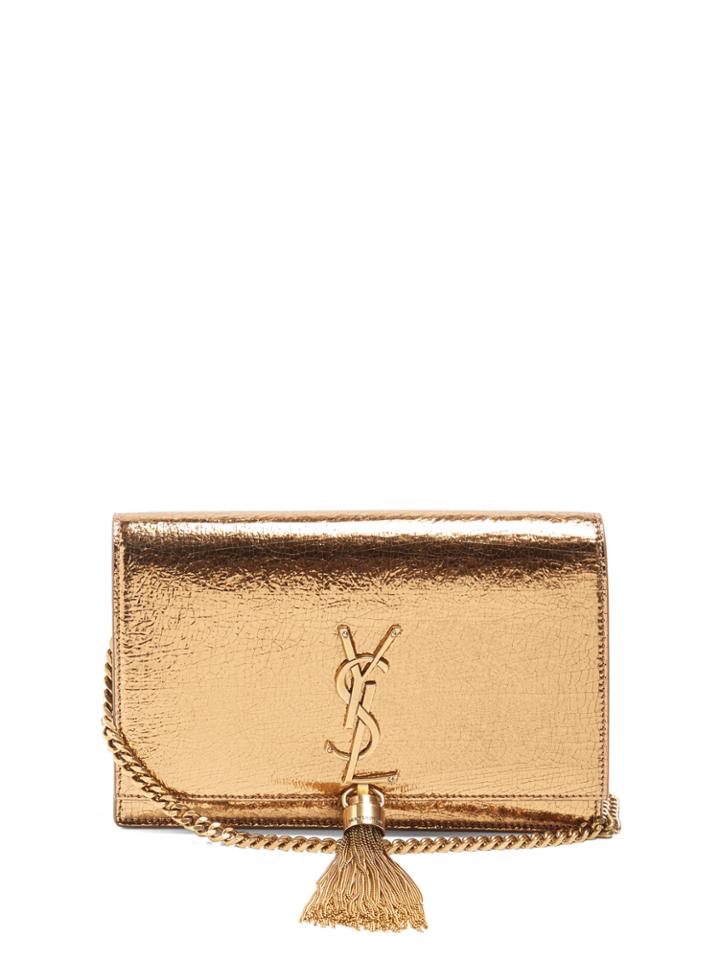 Saint Laurent Kate Small Crackled-leather Cross-body Bag