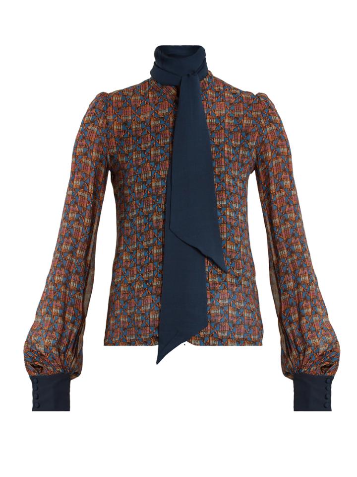 Talitha Ashanti-print Silk Blouse