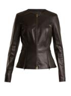 Matchesfashion.com The Row - Anaste Collarless Leather Jacket - Womens - Black