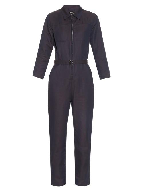 A.p.c. Truck Linen And Cotton-blend Jumpsuit