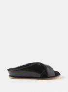Gabriela Hearst - Ellington Shearling And Patent-leather Slides - Womens - Black