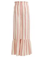 Matchesfashion.com Vilshenko - Cecile Striped Satin Jacquard Wide Leg Trousers - Womens - Red Stripe