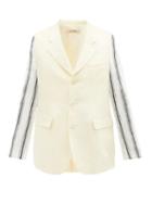 Wales Bonner - Malik Striped-sleeve Cotton-blend Blazer - Mens - Cream Multi