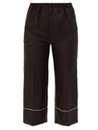 Matchesfashion.com Valentino - Cropped Silk Pyjama Trousers - Womens - Black White