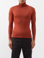 Maison Margiela - High-neck Stretch-knit Top - Mens - Terracotta Multi