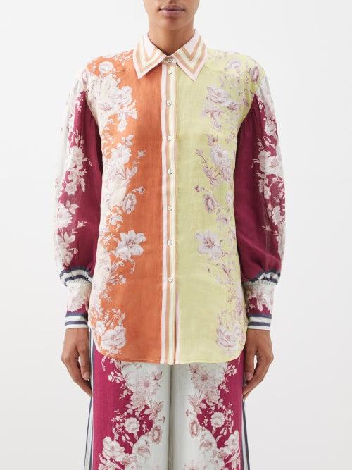 Ale Mais - Marlow Floral-print Linen Shirt - Womens - Multi