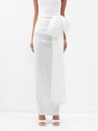 Bernadette - Bernard Bow Taffeta Pencil Skirt - Womens - Ivory