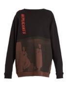 Raf Simons Oversized Contrast-panel Cotton-jersey Sweatshirt
