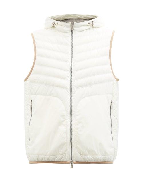 Brunello Cucinelli - Quilted Shell Hooded Gilet - Mens - White